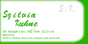 szilvia kuhne business card